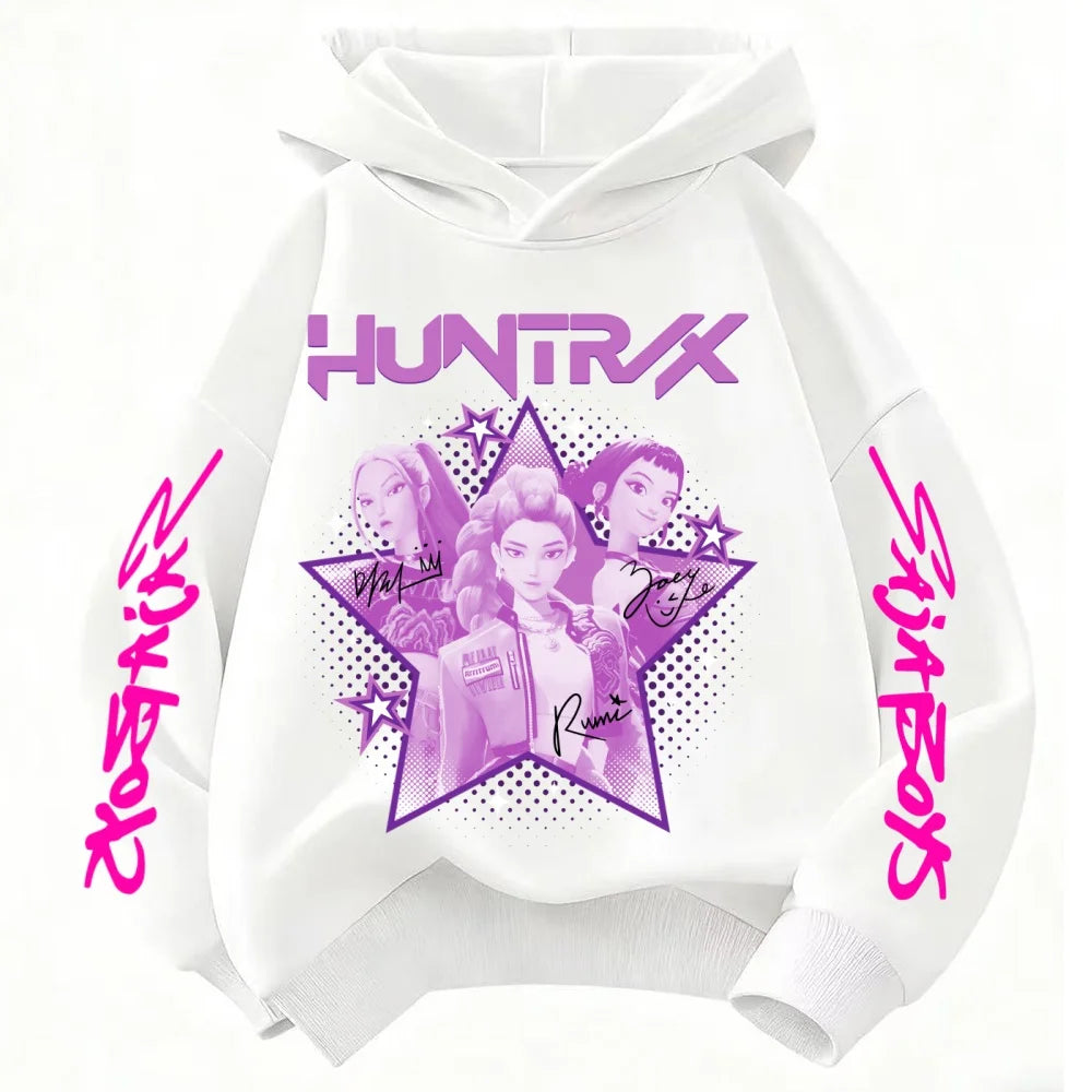 KPop Demon Hunter Huntrix Children's Sweatshirt Autumn New Boys Girls Fashion Street Pullover Children's Clothing