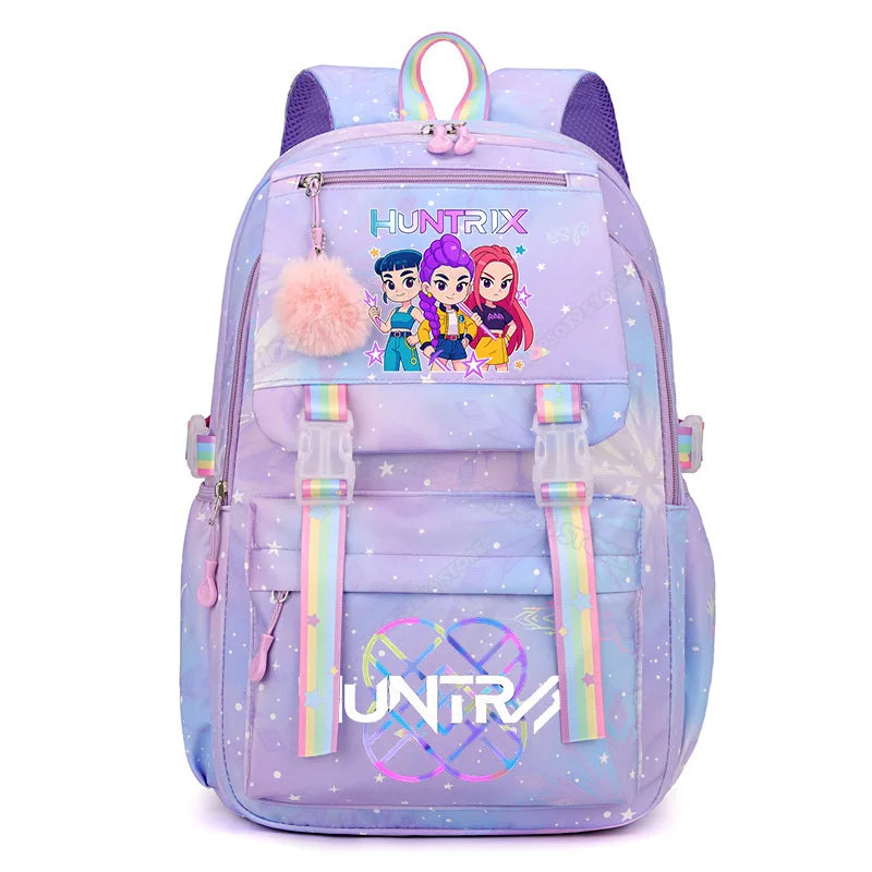 Anime KPop Demon Hunters Backpack Fashion High-capacity Backpack with Cartoon Character Graphics Rucksack Children Birthday Gift