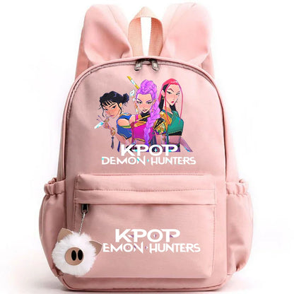 KPop Demon Hunter Backpack for Girls Boys Children Rucksack Casual School Bags Travel Rabbit Ears Backpacks Mochila gift bags