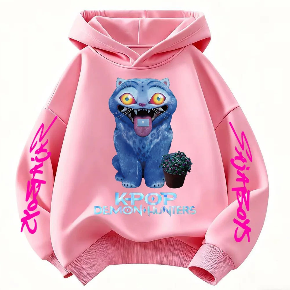 Men Women Hoodies KPop Demon Hunters Graphic Sweatshirts Fleece Warm Hooded Pullovers 2025 Fashion Male Sudadera Print Top