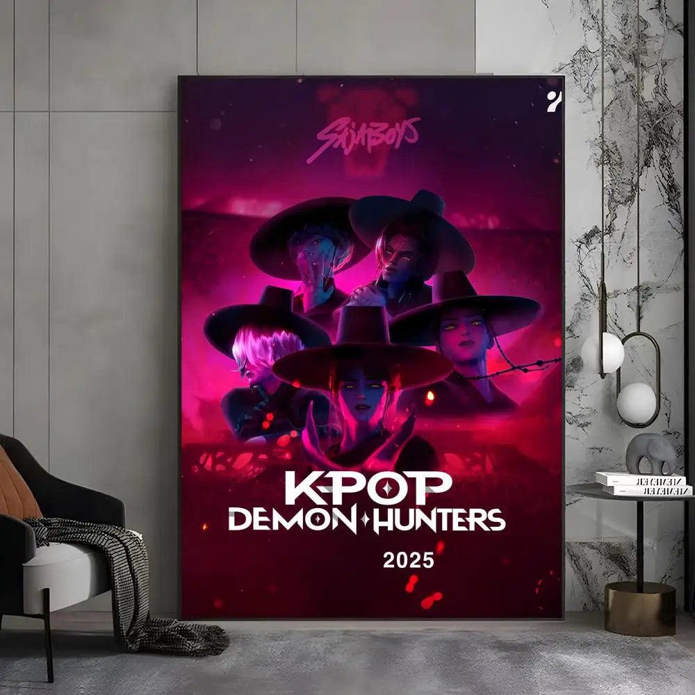 KPop S-saja Boys Demon Hunters  Poster Premium Aesthetic Posters Sticker For Living Room Or Bar Painting Decoration Wall Art