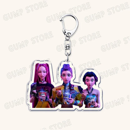 Popular Kpop TV Demon Hunters Huntrix Saja Boys Keychains for Accessories Bag Rumi Zoey Jinu Keyring Jewelry Fans Friends Gifts