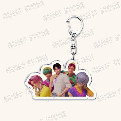Popular Kpop TV Demon Hunters Huntrix Saja Boys Keychains for Accessories Bag Rumi Zoey Jinu Keyring Jewelry Fans Friends Gifts