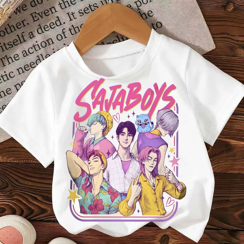 Fashion Casual Kids T-shirt KPop Demon Hunters Cool Girls Tee Top Funny Gift for Fans Tshirt -KPop Demon Hunters Clothes