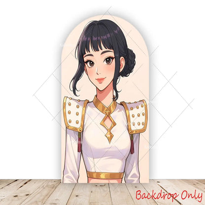 KPop Demon Hunters Theme Arch Backdrop Cover Girl Dance Birthday Party Background Decor Wall Singing Group Concert Baby Shower