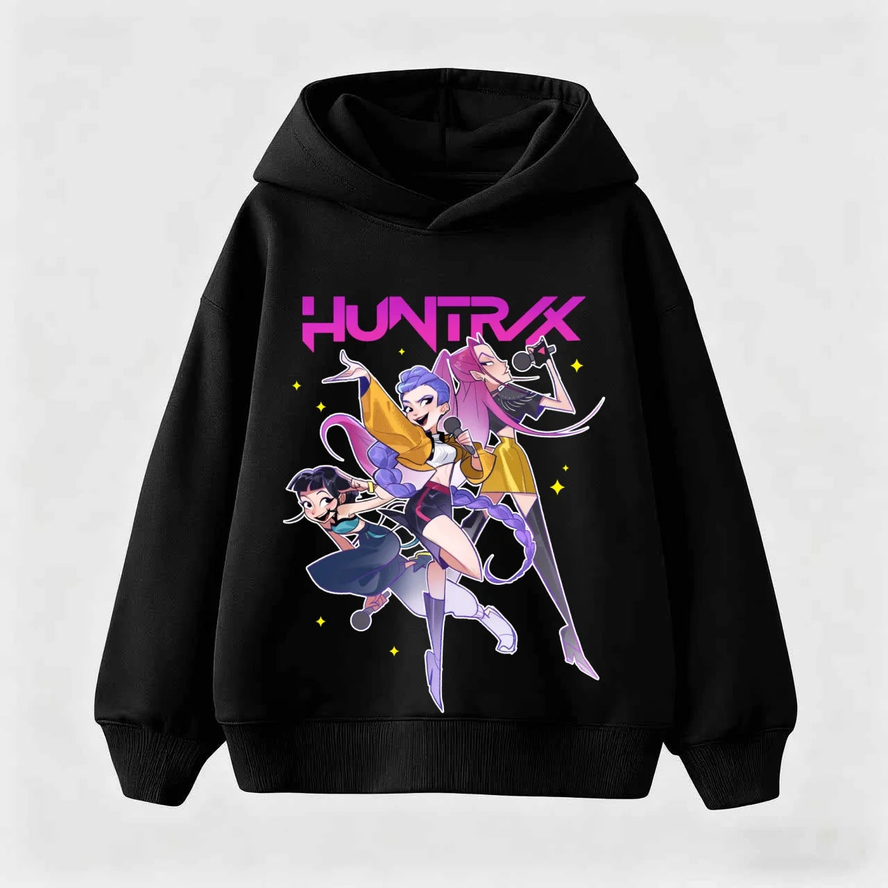 2025 KPop Demon Hunter Cartoon Girls Boy Hooded Sweatshirt Warm Children's Korean Wave Fashion Casual Tops Casual Girls Clothing