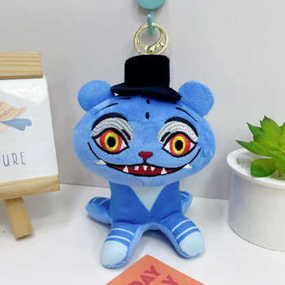 Anime Kpop Demons Hunters Plush Keychain Cute Purple Tiger Black Hat Magpie With 3 Eyes Monster Keychain Plush Toy For Fans Gift