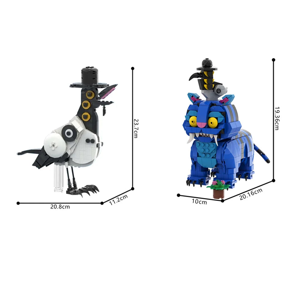 MOC K-pop Demon Hunters Magpie Model Building Blocks Rumi Figure Sussie Demonic Magpie Lion Crow Animal Bricks Toy Gift