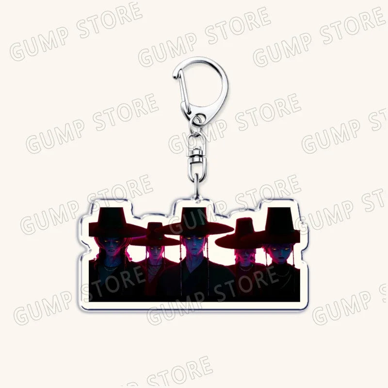Popular Kpop TV Demon Hunters Huntrix Saja Boys Keychains for Accessories Bag Rumi Zoey Jinu Keyring Jewelry Fans Friends Gifts
