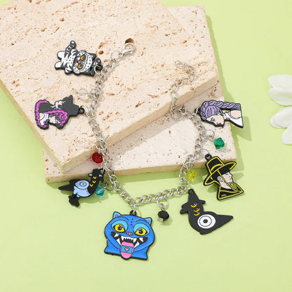 1pc K-pop Demon Hunters Saja Boy Metal Enamel Pendant Bracelet Fashion for Fans Party Accessories Gifts