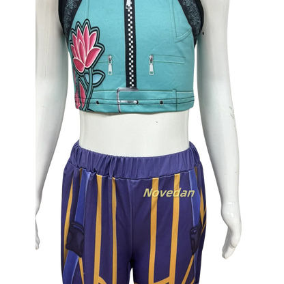 Huntrix Kpop K Pop Demon Hunters Rumi Zoey Mira Cosplay Costume Kids Girls Halloween Stage 3D Printed Pattern Role Play Clothes