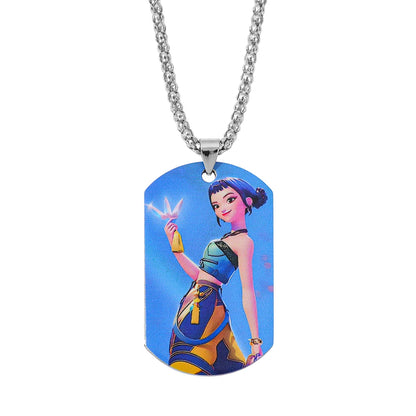 K-pop Demon Hunters Y2K Necklace Harajuku Anime Personalized Character Pendant Charm for Men & Women Fashion Jewelry Gift
