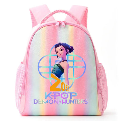 For K-Pop Demon Hunters Student Rainbow Backpack Anime Accessories HUNTR/X Rumi Mira Zoey Schoolbag Children's Birthday Gifts