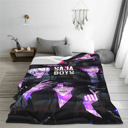 KPop Demon Hunters Anime Flannel Blankets Winter  Soft Bedding Throws for Kids Outdoor Graphic Bedspread Sofa Bed Cover