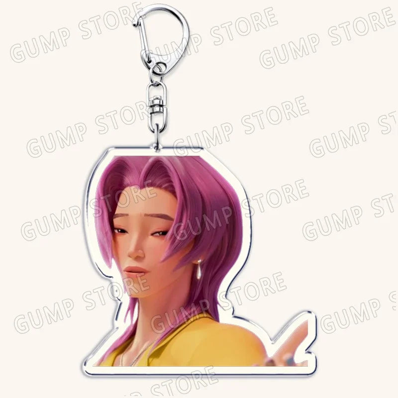 Popular Kpop TV Demon Hunters Huntrix Saja Boys Keychains for Accessories Bag Rumi Zoey Jinu Keyring Jewelry Fans Friends Gifts