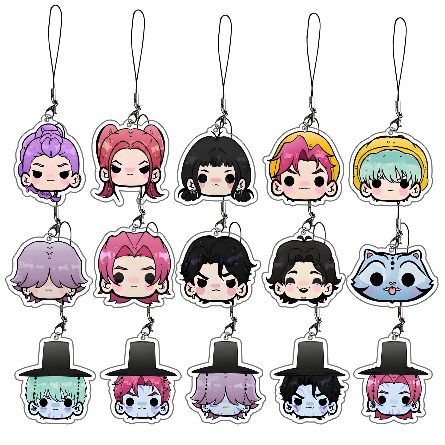 Anime KPop Demon Hunters Tiger Acrylic phone charm Pendant Keyring Jewelry Backpack Decorations Halloween Carnival Props Gifts