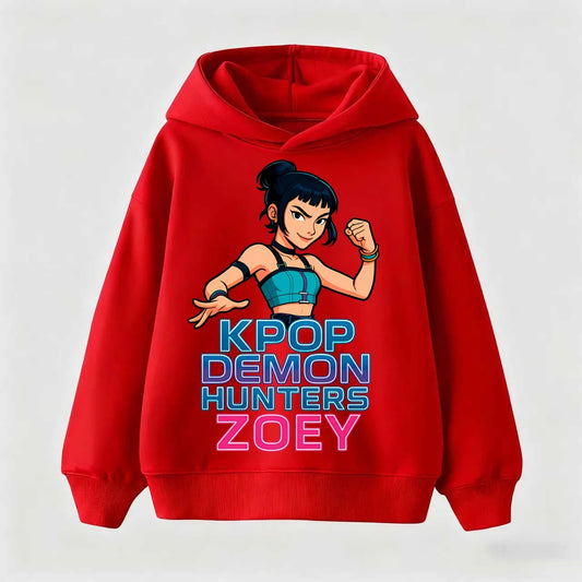 2025 KPop Demon Hunter Cartoon Girls Boy Hooded Sweatshirt Warm Children's Korean Wave Fashion Casual Tops Casual Girls Clothing