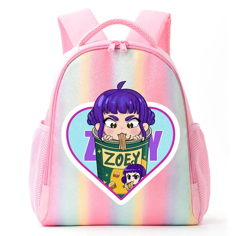 For K-Pop Demon Hunters Student Rainbow Backpack Anime Accessories HUNTR/X Rumi Mira Zoey Schoolbag Children's Birthday Gifts