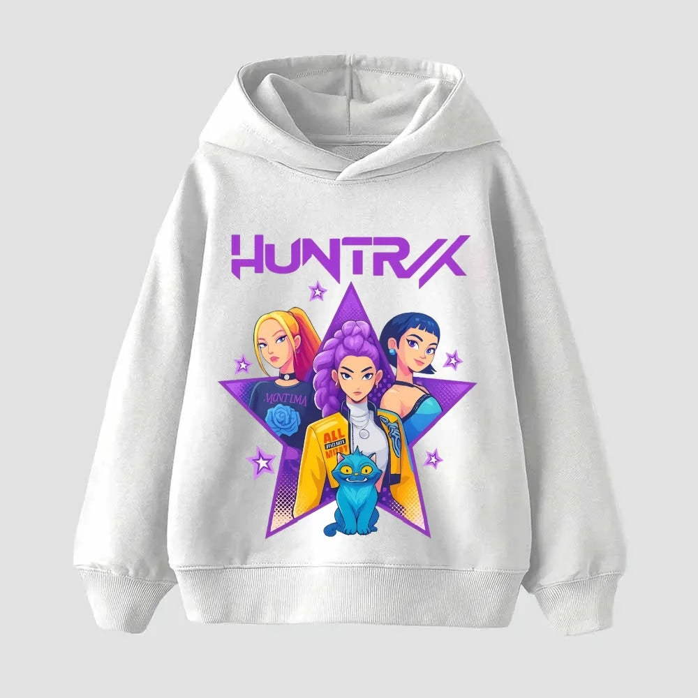 KPop Demon Hunters Hoodies Baby Girl Boy Clothes Fashion Casual Hooded Sweatshirts K-Pop Demon Hunters Pullover Kids Outfits Gif