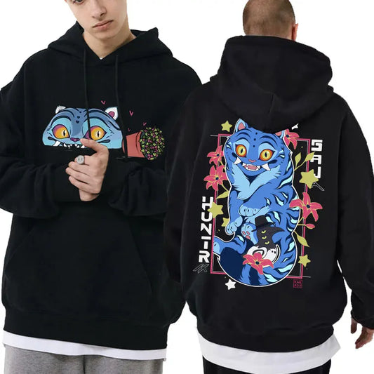 Limited Movie Kpop Demon Hunters Derpy Tiger Hoodie Men Women Fashion Cartoon Trend Sweatshirt Unisex Casual Oversized Pullover