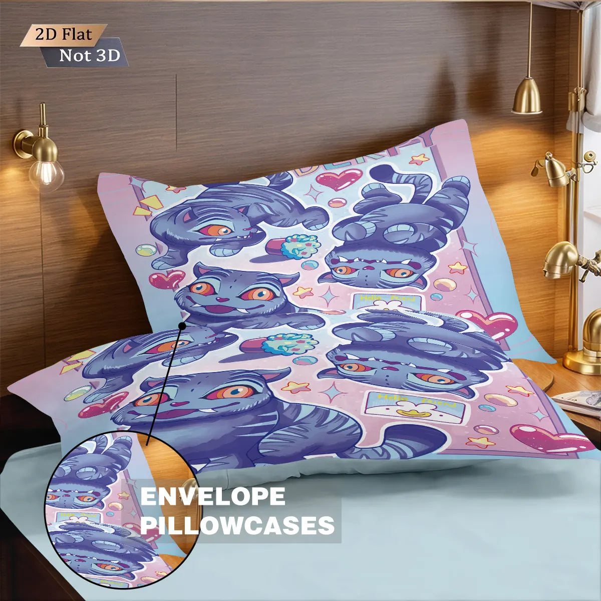 3pcs K-Pop Demon Hunters Printed Chipless Bedding Set Multi Size Comfortable Bedroom Bedding Decoration Machine Washable