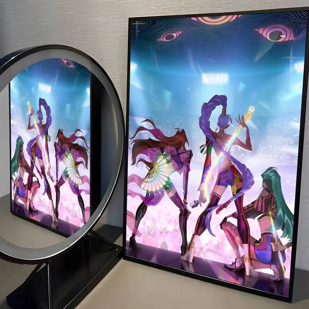 Demon H-Hunters kpop new group Poster HD home decor sticky wall waterproof home living room bar aesthetic decor