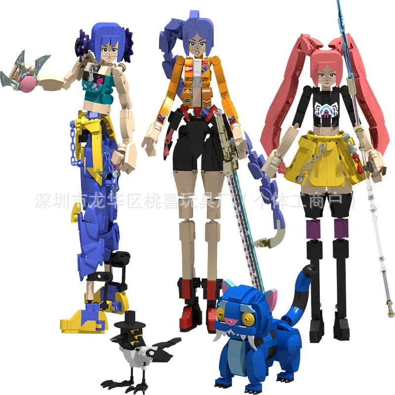 2025 Kpop Demon Hunter Building Blocks Model Desktop Furnishings Children's Toys Collection Christmas and Halloween gifts