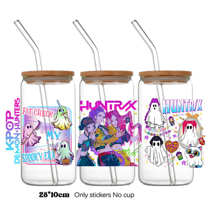 k-pop Demon Hunters wrapping Transfer cups HUNTRX Decal Rumi kpop saja boys Uvdtf Bottle k pop Stickers Uv Dtf Car Huntrix Wraps
