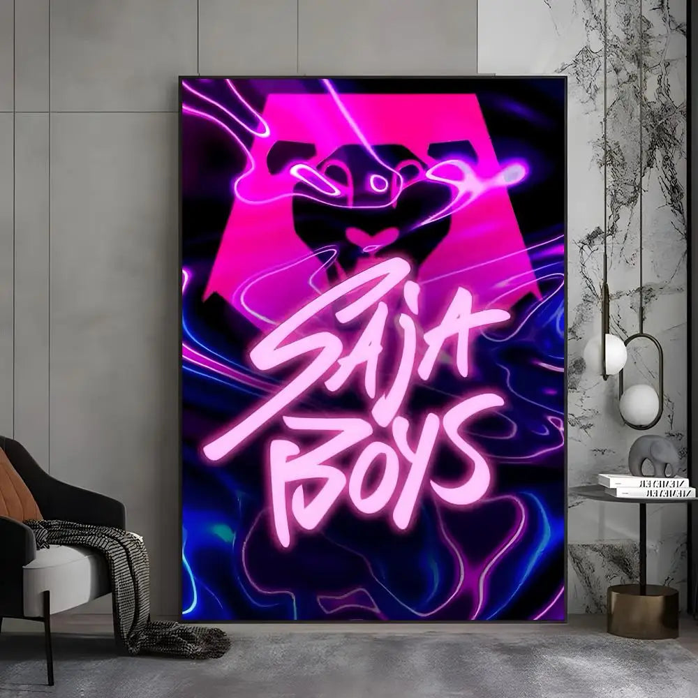 KPop S-saja Boys Demon Hunters  Poster Premium Aesthetic Posters Sticker For Living Room Or Bar Painting Decoration Wall Art