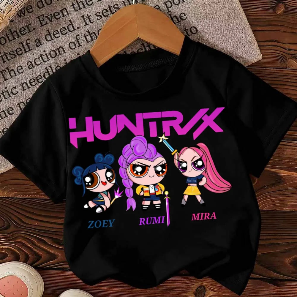 KPop Demon Hunters Saja Boys Kids T-shirts Baby Girl Boy Cartoon Short Sleeve Tops 2025 Anime Fans T-shirt Children's Clothing