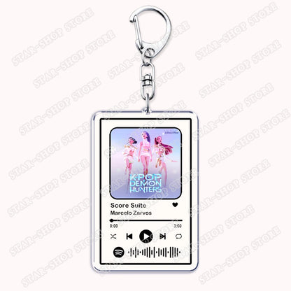 Hot Kpop Cartoon Demon Keychains for Women Accessories Bag Huntrix Saja Boys Rumi Zoey Jinu Mira Music Keying Jewelry Fans Gifts