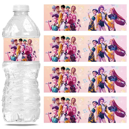 20pcs Kpop Demon Hunters Stickers for Water Bottles Singer Demon Hunter Birthday Decorations Party Favors Protection Waterproof