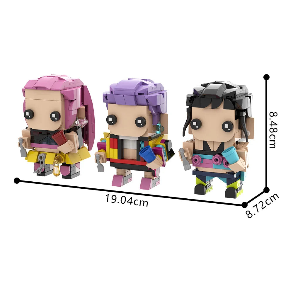 MOC K-pop Demon Hunters Magpie Model Building Blocks Rumi Figure Sussie Demonic Magpie Lion Crow Animal Bricks Toy Gift