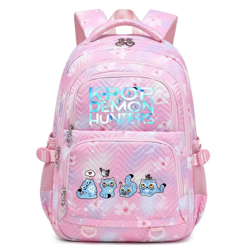 Kpop Demon Hunters Backpack Cartoon Rumi Mira Zoey HUNTR/X Saja Boys Print Schoolbag Large Capacity Student School Bas for Girls