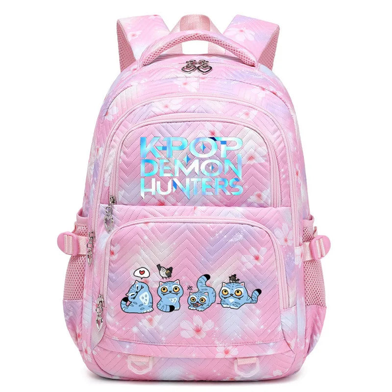 K-Pop Demon Hunters Boys Girls Backpack Huntrix Travel Knapsack Schoolbag Rucksack Women Shoulder Bag Halloween Birthday Gifts