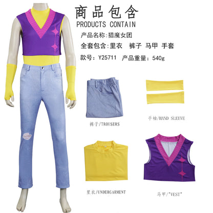 Kids Boys Mystery Cosplay Costume Wig Kpop Demon Hunters Saja Boys Men Halloween Adult Child Mystery Cosplay Costume