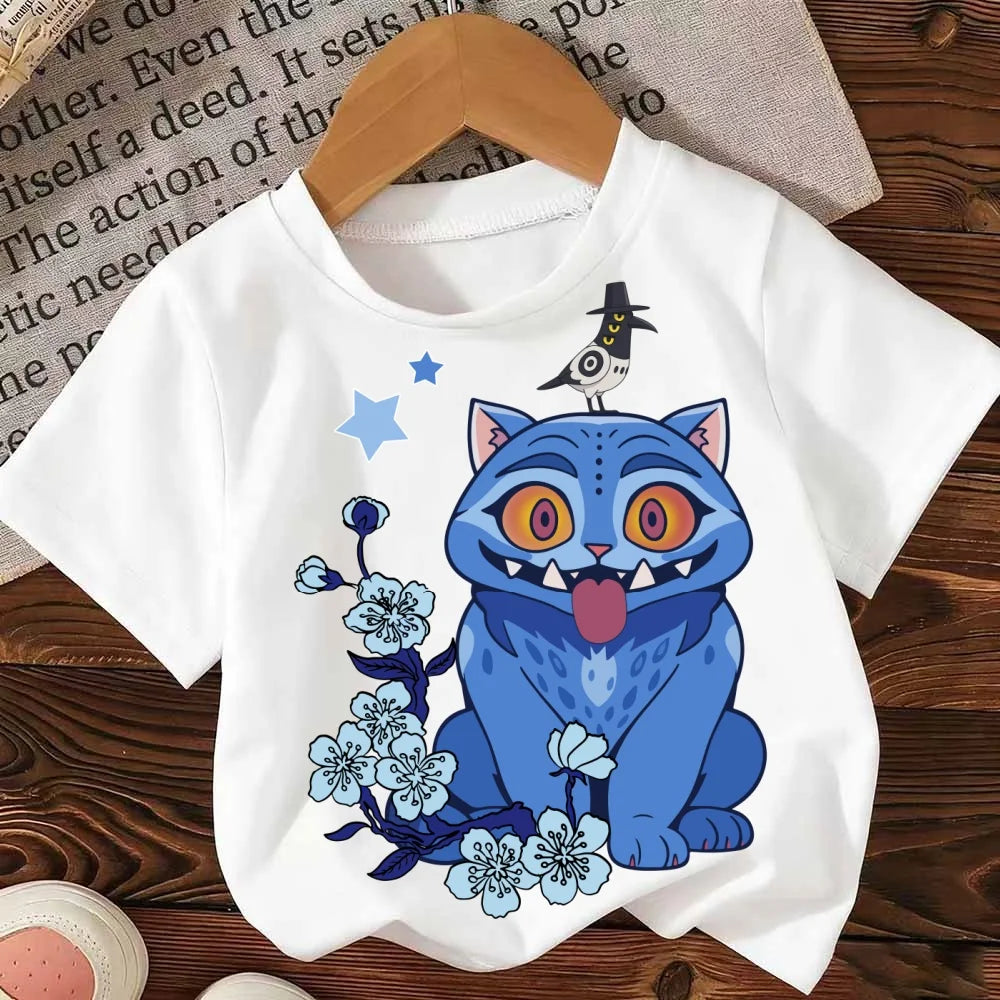 Cool Witch Hunt Kids Round Neck T-shirt for Boys and Girls Aged 2-12 Fashionable Casual Fun Short sleeved Top