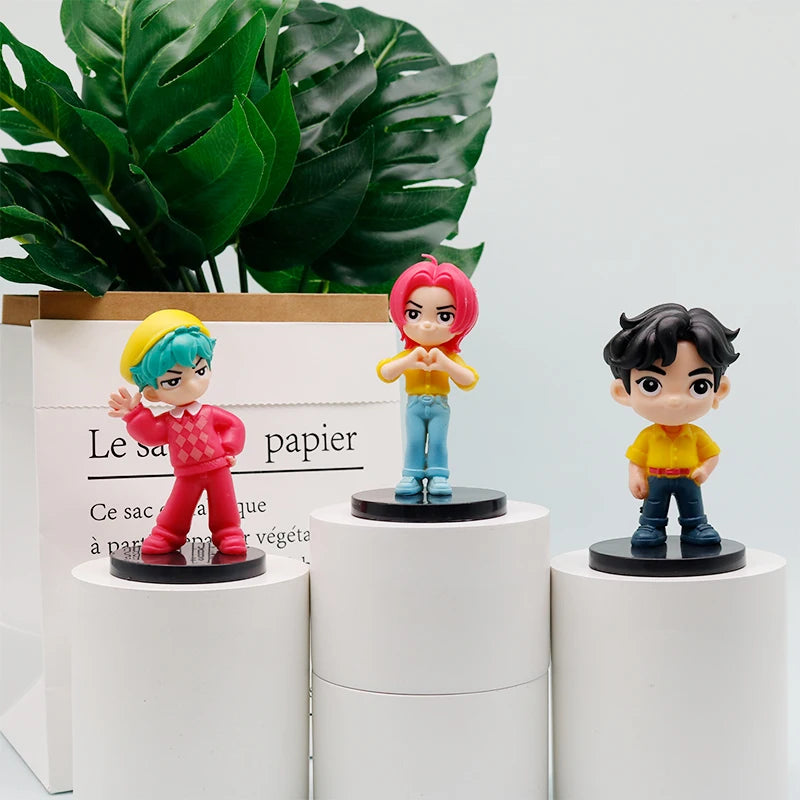 10pcs/Set K-pop Demon Hunters Anime Figure Toys Q Version Derpys Tiger Rumi Mira Zoey Sussy Figurine Doll Fans Christmas Gift