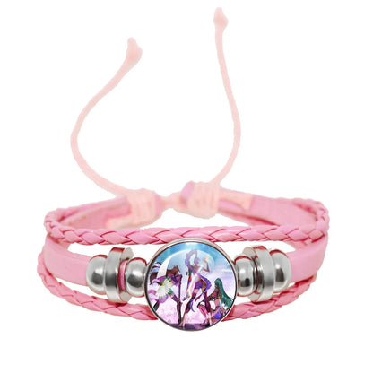 KPop Demon Hunters Pink Handmade Glass Bracelet Huntr-x Rumi Zoey Mira Bangles Jewelry Accessories Fans Couples Gift