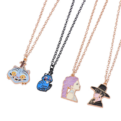 Anime KPop Demon Hunters Rumi Necklace Creative Cartoon Unisex Pendant Neck Chain for Birthday Jewelry Accessory Gifts