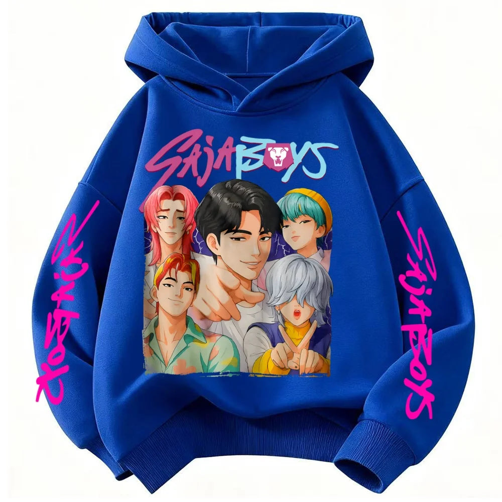 KPop Demon Hunter Huntrix Children's Sweatshirt Autumn New Boys Girls Fashion Street Pullover Children's Clothing