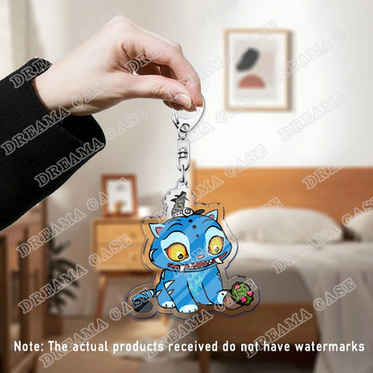 Cartoon Huntrix Saja Boys Acrylic Keychains Ring Double-Sided Key Chain Jewelry K-Pop Demon Hunters Fan Love Gifts