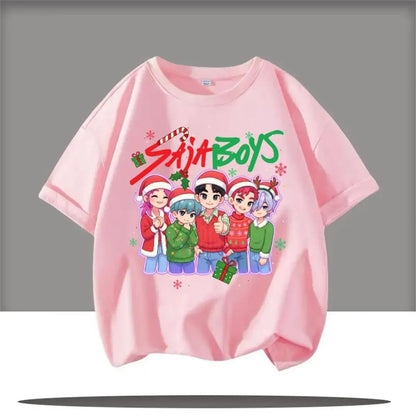 Cute Kpop Demon Hunters Child Short Sleeve Kpop Demon Hunters Tee Harajuku Casual Fashion Cotton Tee Top Cosplay Clothing