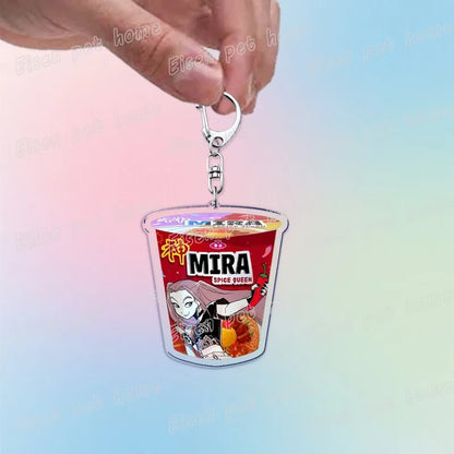 Kpop Demon Hunters Huntrix Saja Boys Keychain Llavero Accessories Bag Rumi Zoey Jinu Ramen Keychains Keyrings Jewelry Fans Gift