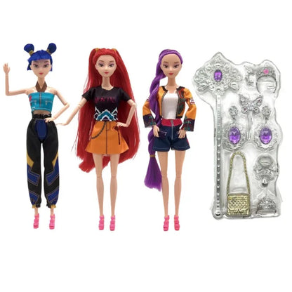 The latest 2025 anime KPop  Demon Hunters doll vinyl toy Rumi Mira zoi character vinyl mask small statue birthday gift, fan club