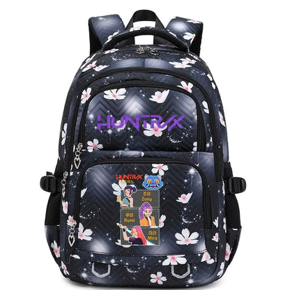 KPop Demon Hunters Backpack Rumi Mira Zoey HUNTR/X Saja Boys Print Cartoon School Bag Large Capacity Student Travel Backpacks