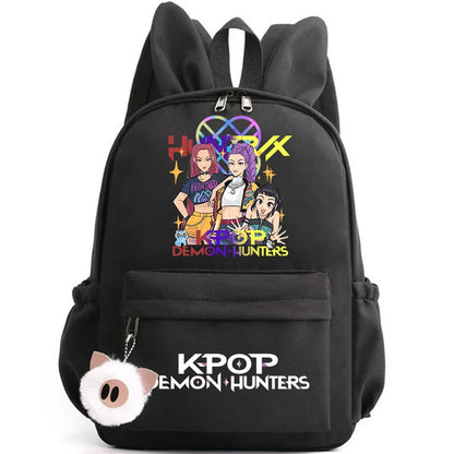 KPop Demon Hunter Backpack for Girls Boys Children Rucksack Casual School Bags Travel Rabbit Ears Backpacks Mochila gift bags