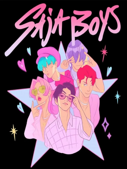 Saja Boys K Pop Demon Hunters Movie Poster Print For Bedroom Living Room Decor Cartoon Music Band Canvas Painting Wall Art