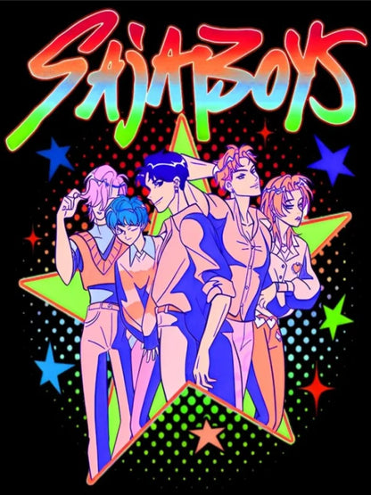 Saja Boys K Pop Demon Hunters Movie Poster Print For Bedroom Living Room Decor Cartoon Music Band Canvas Painting Wall Art