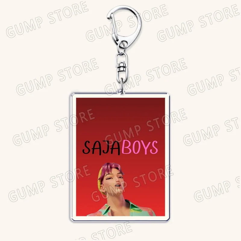 Popular Kpop TV Demon Hunters Huntrix Saja Boys Keychains for Accessories Bag Rumi Zoey Jinu Keyring Jewelry Fans Friends Gifts